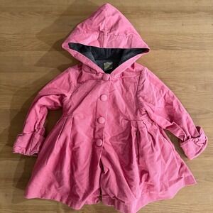Maria Elena Pink Corduroy Hooded Jacket Fleece Lined Peplum Girls 4T